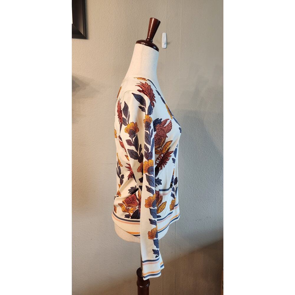 Tory Burch Printed Madeline Cardigan SZ Medium Floral - Picture 3 of 11